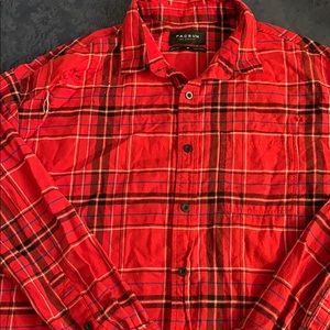 Pacsun Distressed Boxy Fit Red Flannel (M)